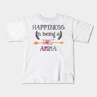 Happiness is being Amma floral gift Kids T-Shirt